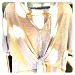 Short sleeve tie front crop top